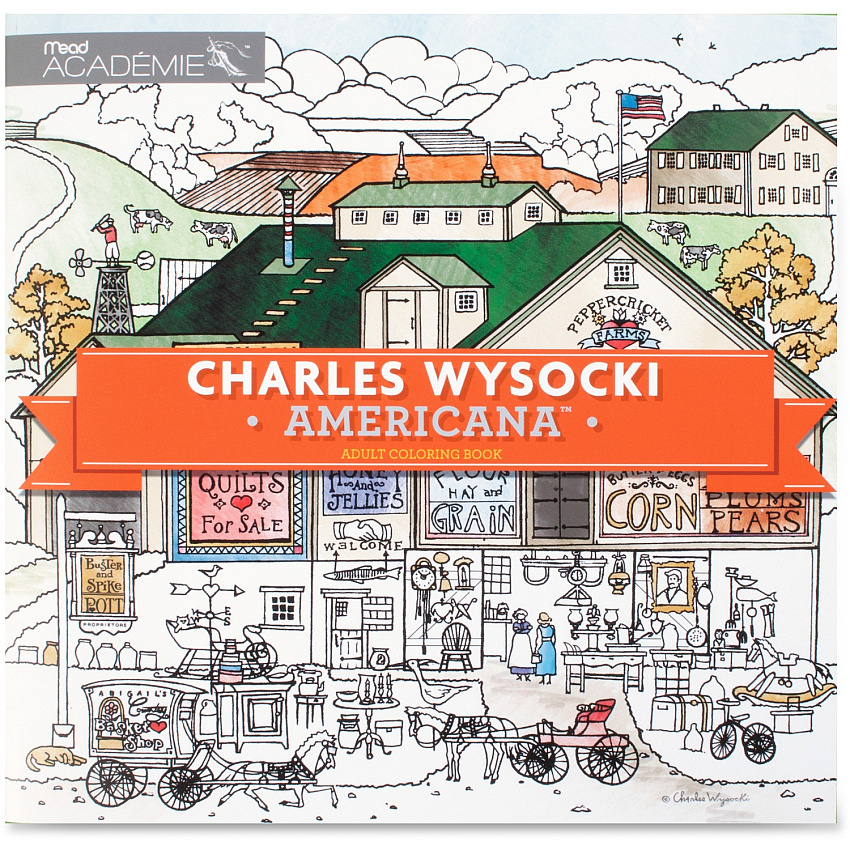 Mead Americana Adult Coloring Book Printed Book 46 Pages - Book (54014)