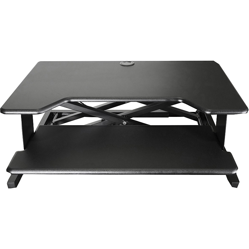 Kantek Desktop Riser Workstation Sit To Stand Black 5.25" Height x 35" Width x 24" Depth - Desktop - Steel, Medium Density Fiberboard (MDF) - Black (STS900)
