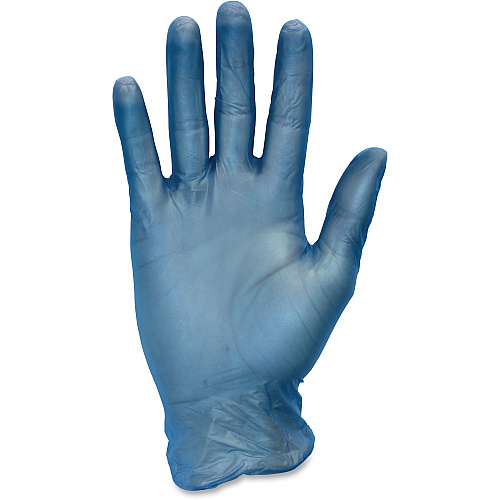 Safety Zone General-purpose Vinyl Gloves Large Size - For Right/Left Hand - Blue - Latex-free, Comfortable, Silicone-free, Allergen-free, DINP-free, DEHP-free, Durable - For Food, Janitorial Use, Cosmetics, Painting, Cleaning, General Purpose, (GVP9LG1BL)
