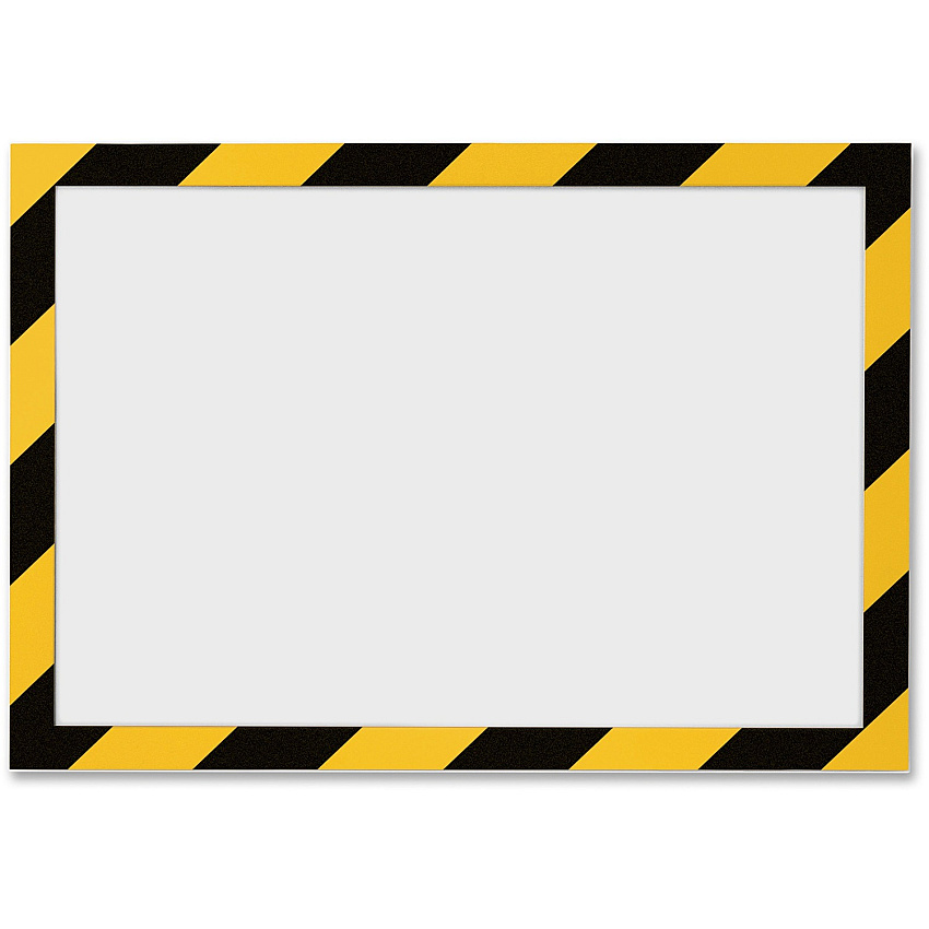 DURABLE&reg; DURAFRAME&reg; SECURITY Self-Adhesive Magnetic Letter Sign Holder 8.50" Holding Width x 11" Holding Height - Square Shape - Self-adhesive, Flexible, Magnetic - Black, Transparent, Yellow - 2 / Pack (4770130)