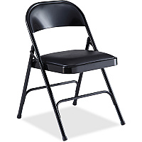Lorell Padded Seat Folding Chairs Vinyl Seat Material - Powder Coated Frame Color - Steel Frame Material - 4 / Carton (LLR62526)