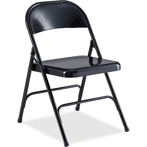 Lorell Folding Chairs Powder Coated Frame Color - Steel Frame Material - Black - 4 / Carton (LLR62527)