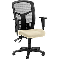 Lorell Executive High-back Mesh Chair Dillon Buff Seat Color - Vinyl Seat Material - Black Back Color - Mesh Back Material - Black Frame Color - Steel, Plastic Frame Material - High Back - 5-star Base - Armrest - 1 Each (LLR86200007)