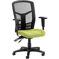 Lorell Executive High-back Mesh Chair Dillon Apple Green Seat Color - Vinyl Seat Material - Black Back Color - Mesh Back Material - Black Frame Color - Steel, Plastic Frame Material - High Back - 5-star Base - Armrest - 1 Each (LLR86200009)