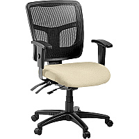 Lorell ErgoMesh Series Managerial Mesh Mid-Back Chair Dillon Buff Seat Color - Vinyl Seat Material - Black Back Color - Mesh Back Material - Black Frame Color - Mid Back - 5-star Base - 1 Each (LLR86201007)