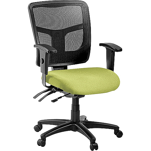 Lorell ErgoMesh Series Managerial Mesh Mid-Back Chair Dillon Apple Green Seat Color - Vinyl Seat Material - Black Back Color - Mesh Back Material - Black Frame Color - Mid Back - 5-star Base - 1 Each (LLR86201009)