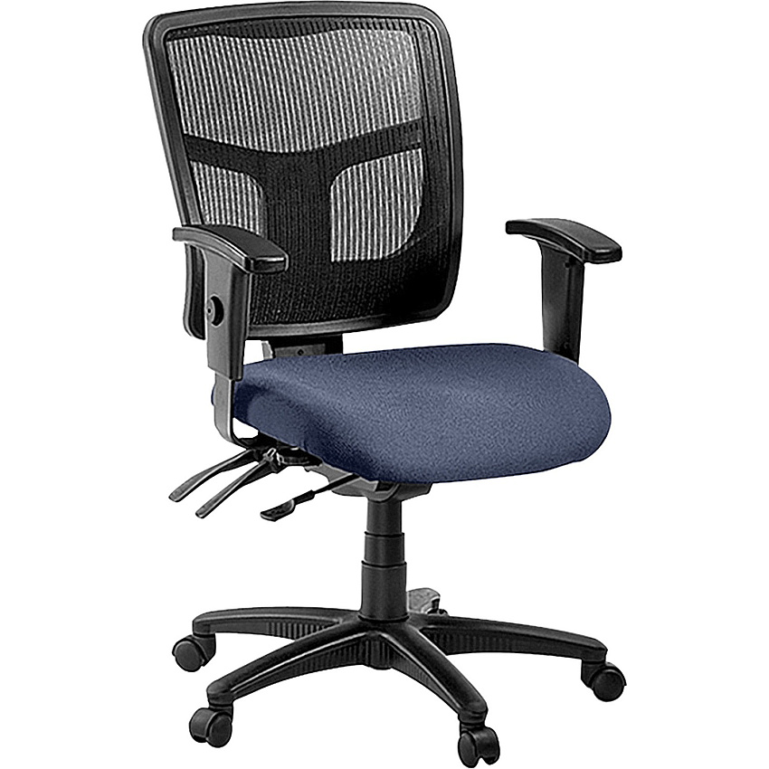 Lorell ErgoMesh Series Managerial Mesh Mid-Back Chair Dillon Ocean Seat Color - Vinyl Seat Material - Black Back Color - Mesh Back Material - Black Frame Color - Mid Back - 5-star Base - 1 Each (LLR86201010)