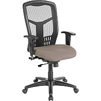 Lorell Executive Mesh High-back Swivel Chair Dillon Stratus Seat Color - Vinyl Seat Material - Black Back Color - Mesh Back Material - High Back - Stratus, Brown - Armrest - 1 Each (LLR86205008)