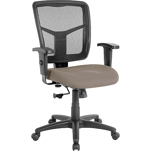 Lorell Ergomesh Managerial Mesh Mid-back Chair Dillon Stratus Seat Color - Vinyl Seat Material - Black Back Color - Mesh Back Material - Black Frame Color - Mid Back - 5-star Base - Stratus, Brown - 1 Each (LLR86209008)