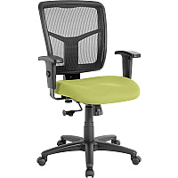Lorell Ergomesh Managerial Mesh Mid-back Chair Dillon Apple Green Seat Color - Vinyl Seat Material - Black Back Color - Mesh Back Material - Black Frame Color - Mid Back - 5-star Base - Apple Green, Green - 1 Each (LLR86209009)