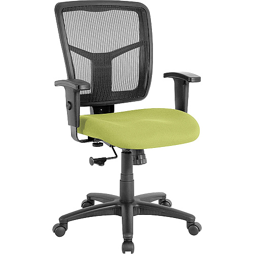 Lorell Ergomesh Managerial Mesh Mid-back Chair Dillon Apple Green Seat Color - Vinyl Seat Material - Black Back Color - Mesh Back Material - Black Frame Color - Mid Back - 5-star Base - Apple Green, Green - 1 Each (LLR86209009)