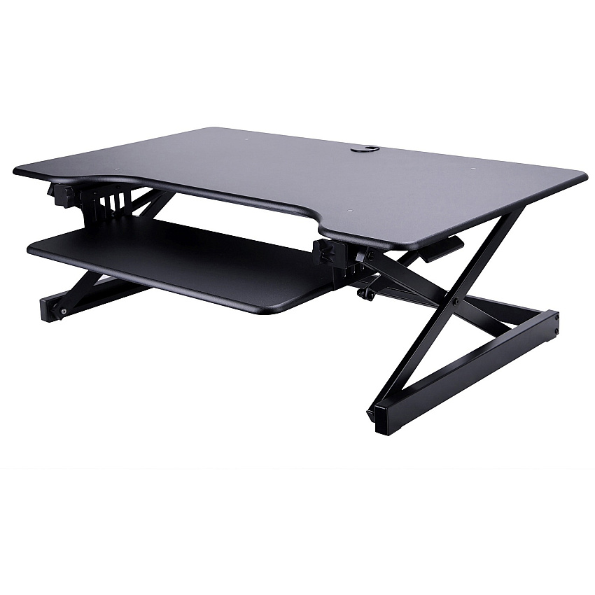 Lorell Deluxe Adjustable Desk Riser 20" Height x 38" Width x 24" Depth - Desktop - Black (LLR99759)