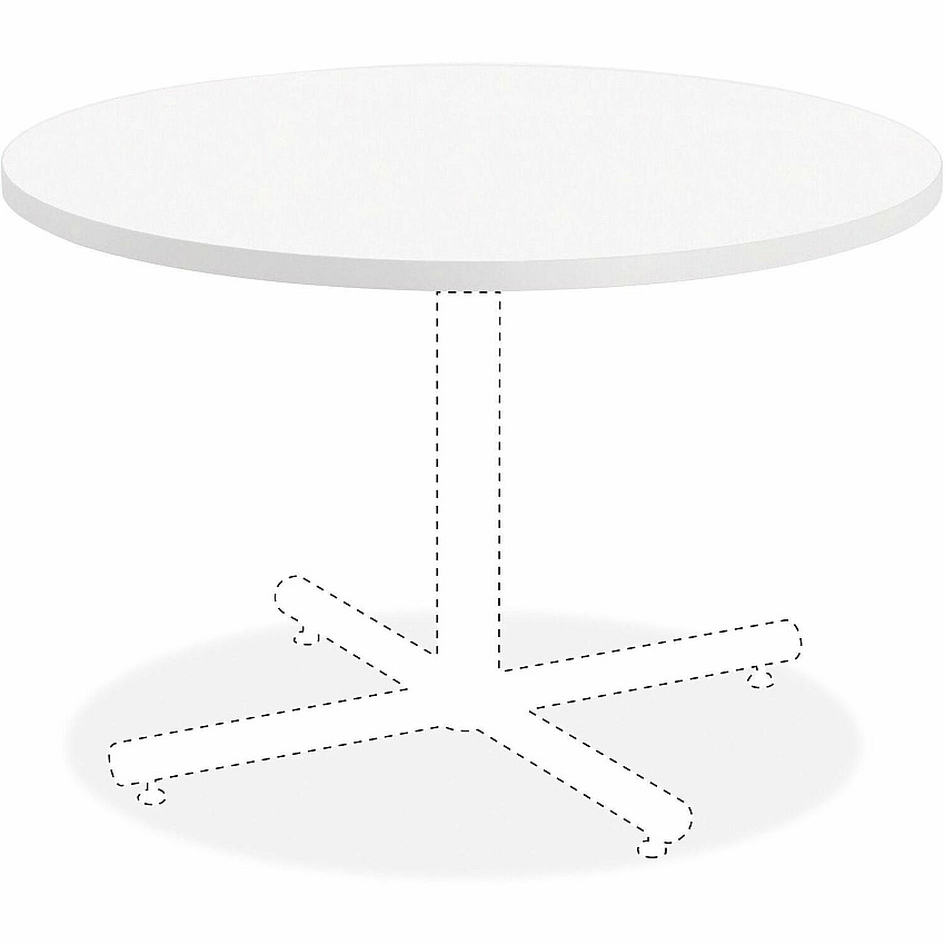 Lorell Hospitality Collection Tabletop High Pressure Laminate (HPL) Round, White Top - 1.25" Table Top Thickness x 36" Table Top Diameter - Assembly Required - Thermofused Laminate (TFL), Particleboard Top Material - 1 Each (LLR99856)