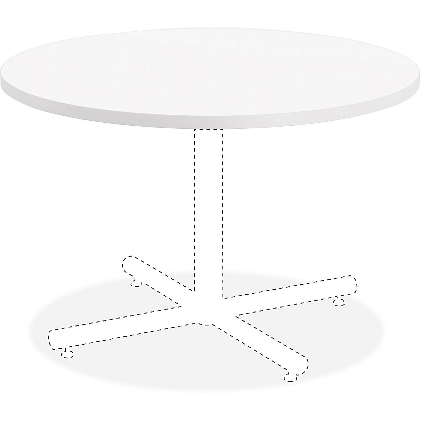 Lorell Hospitality Collection Tabletop High Pressure Laminate (HPL) Round, White Top - 42" Table Top Diameter - Assembly Required - Thermofused Laminate (TFL), Particleboard Top Material - 1 Each (LLR99857)