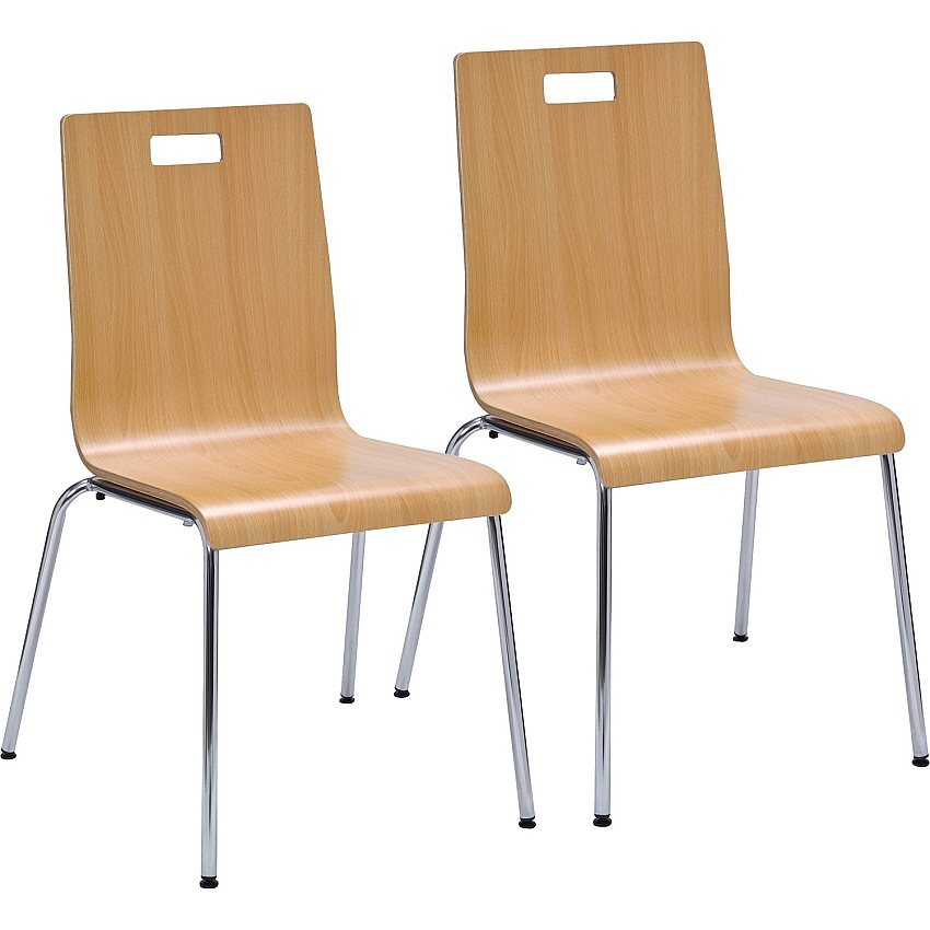 Lorell Bentwood Cafe Chairs Steel Frame Material - Natural - Plywood, Bentwood - 2 / Carton (LLR99864)