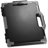 Officemate Carry-All Clipboard Storage Box Storage for Tablet, Notebook - 8 1/2" x 11" , 8 1/2" x 14" Sheet Size - Black, Gray - 1 Each (83324)