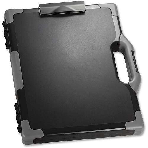Officemate Carry-All Clipboard Storage Box Storage for Tablet, Notebook - 8 1/2" x 11" , 8 1/2" x 14" Sheet Size - Black, Gray - 1 Each (83324)