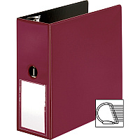 Business Source 5" D-Ring Binder 5" Binder Capacity - 1050 Sheet Capacity - Fastener(s): Slant D-Ring - Pocket(s): Internal - Burgundy - Transparent, Lay Flat, Label Holder, Spine - 1 Each (BSN33122)