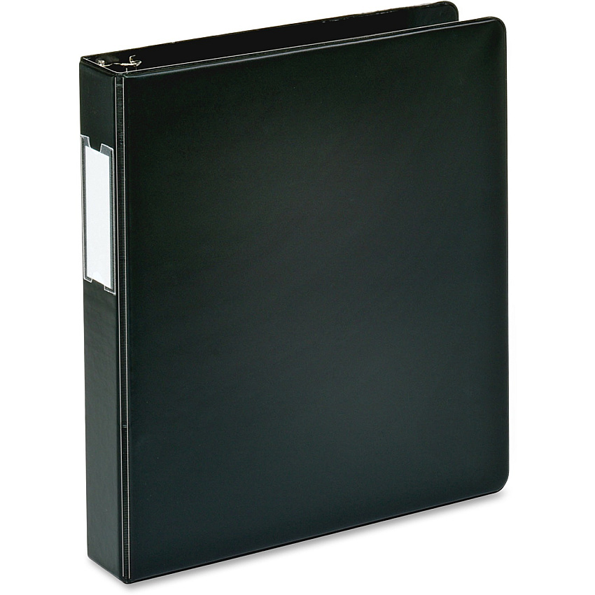 Business Source 1.5" D-Ring Binder 1 1/2" Binder Capacity - 375 Sheet Capacity - Fastener(s): Slant D-Ring - Pocket(s): Internal - Black - Lay Flat, Label Holder - 1 Each (BSN33125)