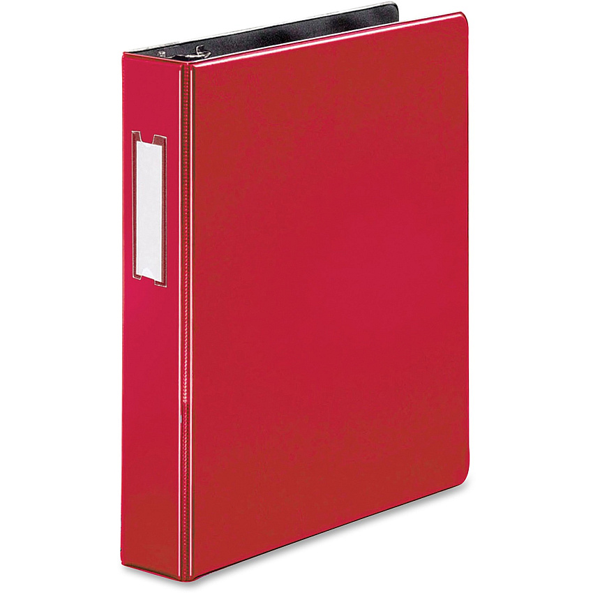 Business Source 1.5" D-Ring Binder 1 1/2" Binder Capacity - 375 Sheet Capacity - Fastener(s): Slant D-Ring - Pocket(s): Internal - Red - Lay Flat, Label Holder - 1 Each (BSN33128)