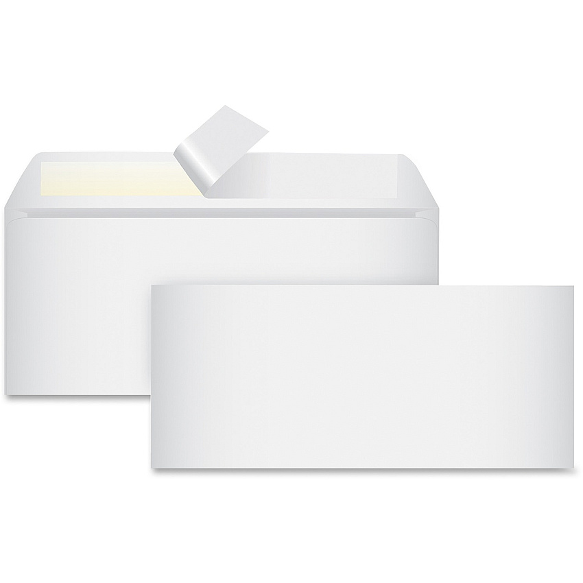 Business Source No. 10 Peel-to-seal Envelopes Business - #10 - 4 1/8" Width x 9 1/2" Length - 24 lb - Peel & Seal - White - Wove - 100 / Box (BSN99713)