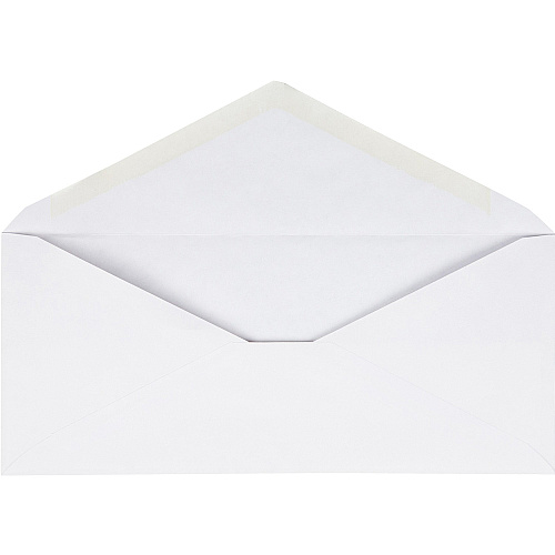 Business Source No. 10 V-Flap Envelopes Business - #10 - 4 1/8" Width x 9 1/2" Length - 24 lb - Gummed Flap - Wove - 250 / Box - White (BSN99715)