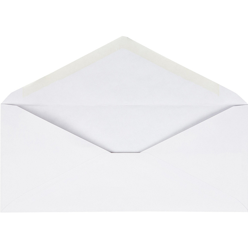 Business Source No. 10 V-Flap Envelopes Business - #10 - 4 1/8" Width x 9 1/2" Length - 24 lb - Gummed Flap - Wove - 250 / Box - White (BSN99715)
