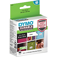 Dymo LabelWriter Labels 1" Width x 2 1/8" Length - Permanent Adhesive - Thermal Transfer - White - Plastic, Polypropylene - Water Resistant - 160 / Roll - 160 / Roll (1976411)