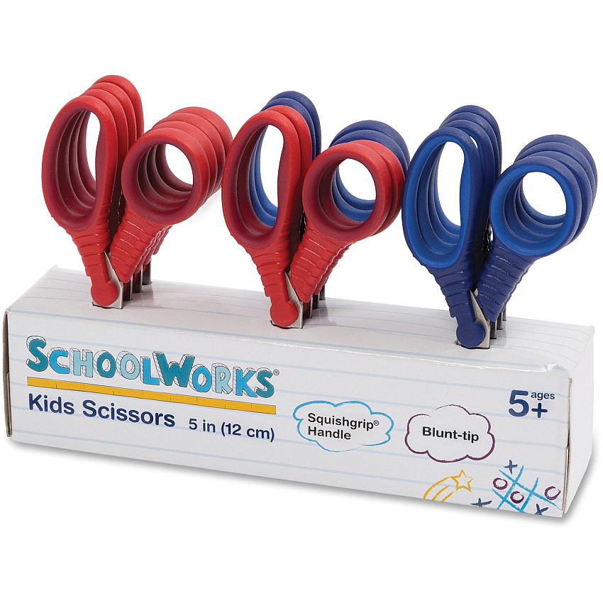 Fiskars Schoolworks 5" Kids Scissors Classpack 5" Overall Length - Left/Right - Stainless Steel - Blunted Tip - Assorted - 12 / Set (1535201004)