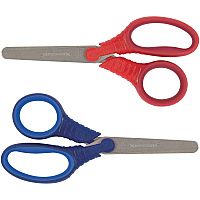 Fiskars Schoolworks 5" Kids Scissors 5" Overall Length - Left/Right - Stainless Steel - Blunted Tip - Red, Blue - 2 / Pack (1535201005)