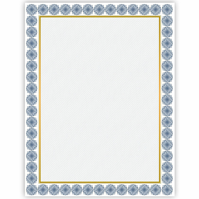 FranklinCovey Geographics Award Certificates Burgundy Gold Foil 24 lb Basis Weight - 8.5" Width x 11" Length - Inkjet Compatible - White with Kensington Blue, Gold Border - 15 / Pack (48673)