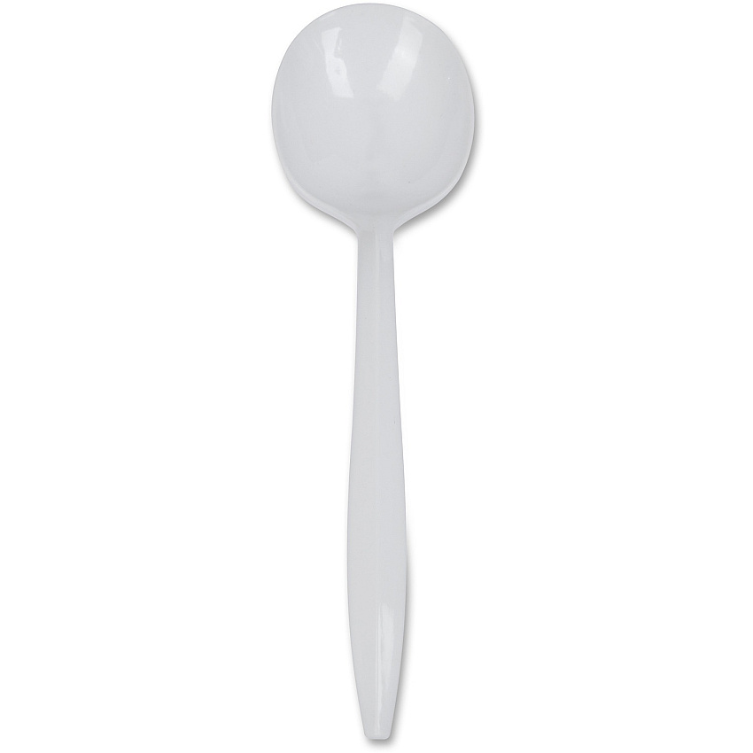 Genuine Joe Medium-Weight Soup Spoon 1 Piece(s) - Soup Spoon - 1 x Soup Spoon - Disposable - Polypropylene - White - 1000 / Carton (GJO20003)