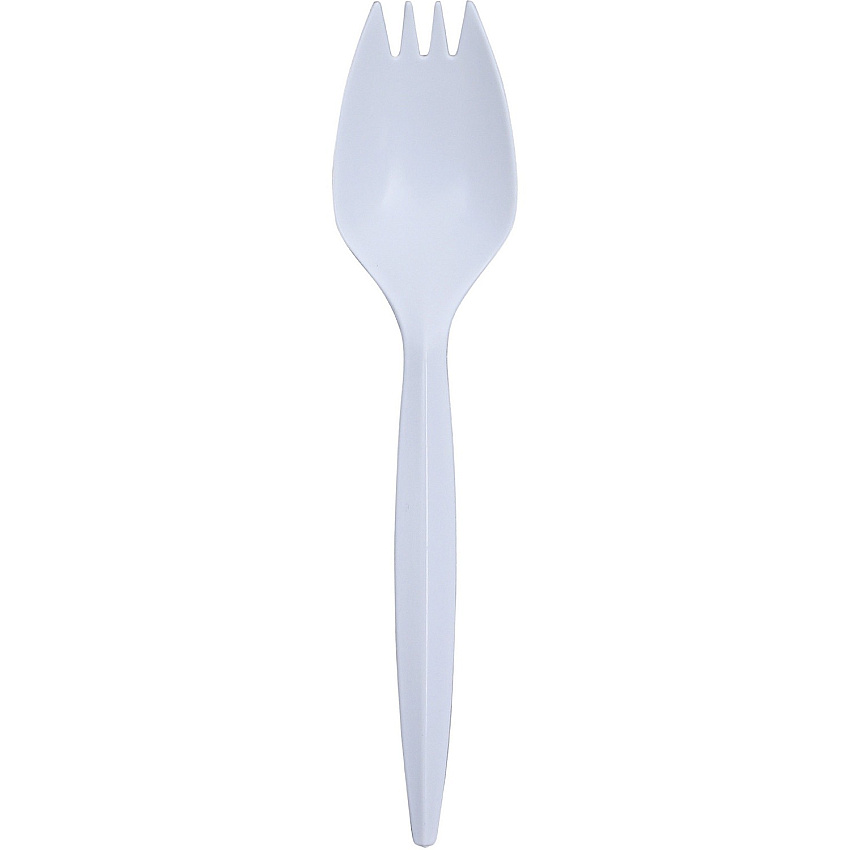 Genuine Joe Medium-Weight Spork 1 Piece(s) - Spork - 1 x Spork - Disposable - Polypropylene - White - 1000 / Carton (GJO20004)