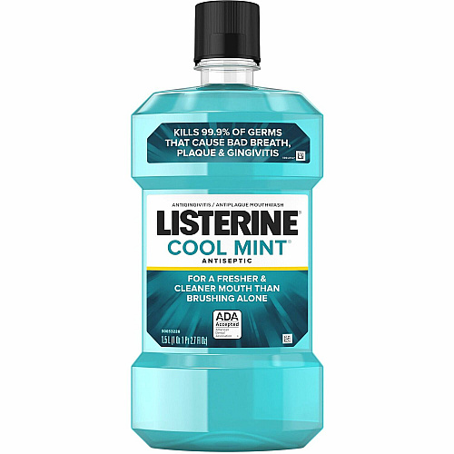 LISTERINE&reg; Cool Mint Antiseptic Mouthwash For Plaque, Bad Breath, Gingivitis - Mint - 1.59 quart - 1 Each (42755)