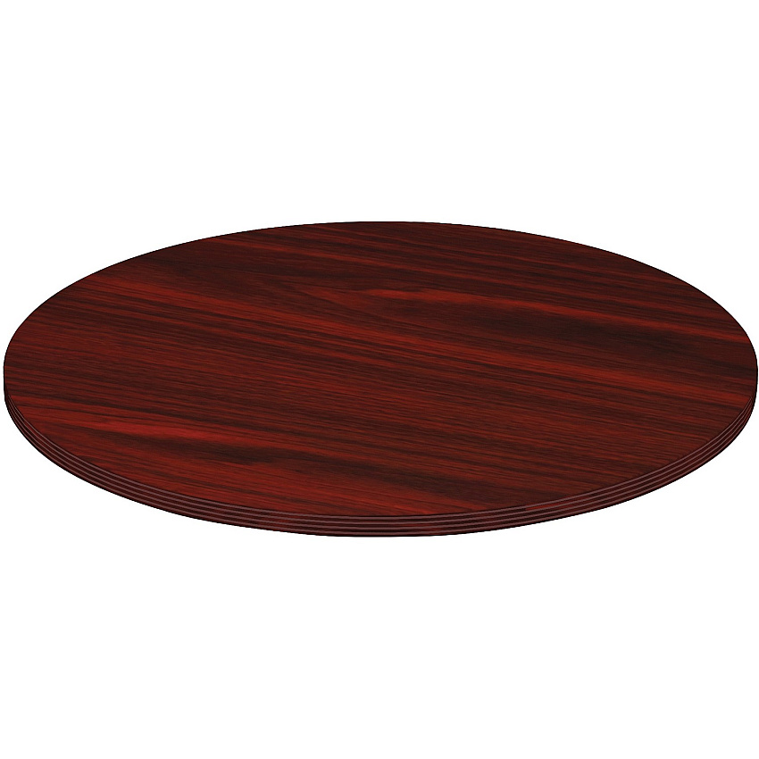 Lorell Chateau Series Round Conference Tabletop 48" Diameter - Reeded Edge - Finish: Mahogany Laminate (LLR34353)