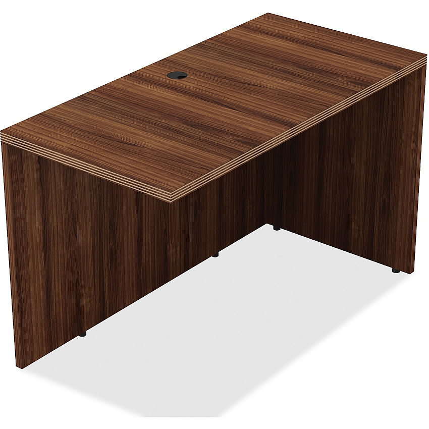 Lorell Chateau Series Return 29.5" Height x 24" Width x 42" Depth x 1.5" Thickness - Reeded Edge - Finish: Walnut Laminate (LLR34355)