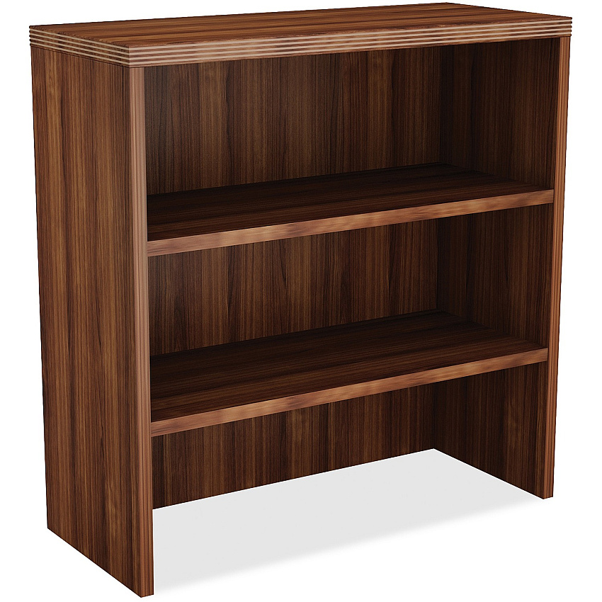 Lorell Chateau Series Bookshelf 36.5" Height x 36" Width x 15" Depth, x 1.5" Thickness Top - 2 Shelve(s) - Reeded Edge - Material: Laminate - Finish: Walnut Laminate (LLR34357)