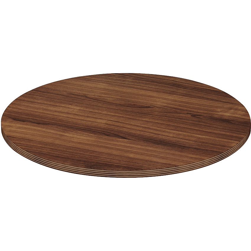 Lorell Chateau Series Round Conference Tabletop x 1.4" Thickness x 42" Diameter - Reeded Edge - Finish: Walnut Laminate (LLR34358)
