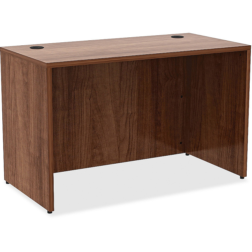 Lorell Essentials Series Rectangular Desk Shell 29.5" Height x 48" Width x 24" Depth - Material: Metal - Finish: Walnut Laminate - Adjustable Glide, Lockable, Floor Glide - For Office (LLR34390)
