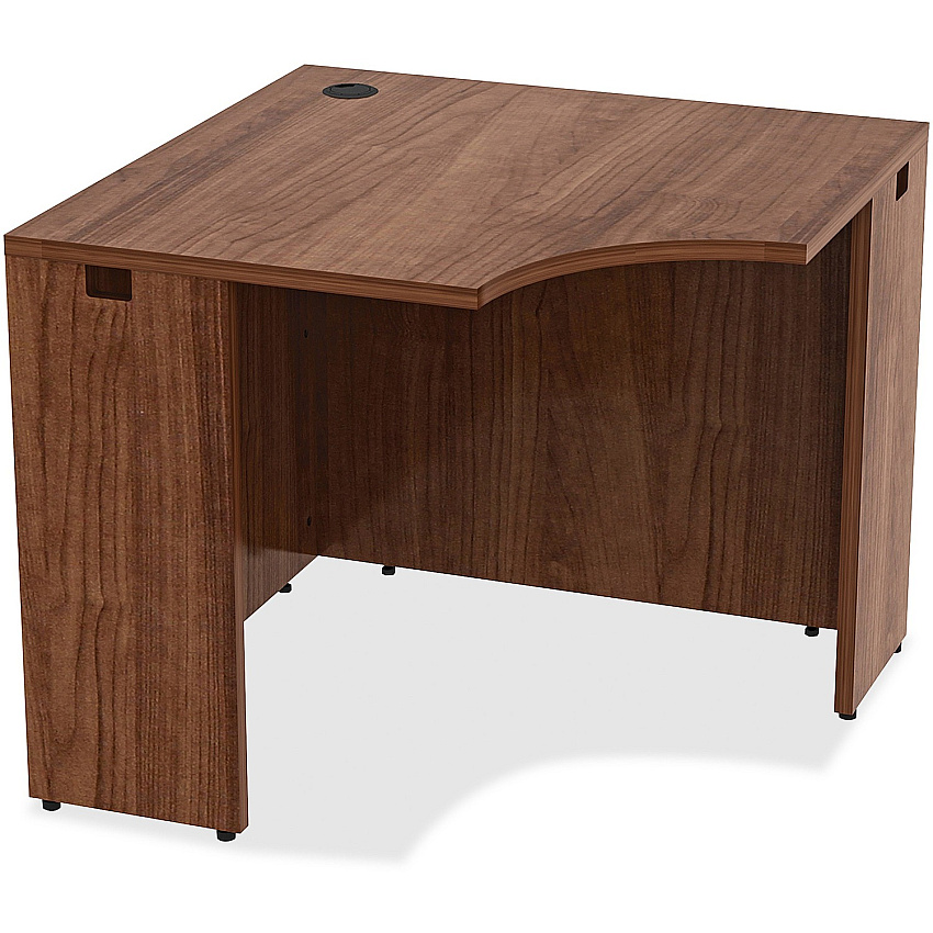 Lorell Essentials Series Corner Desk 29.5" Height x 36" Width x 36" Depth - Material: Metal - Finish: Walnut, Laminate (LLR34391)