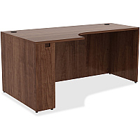 Lorell Essentials Series Left Corner Credenza 29.5" Height x 66" Width x 36" Depth - Material: Metal - Finish: Walnut Laminate (LLR34394)