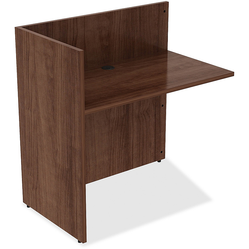 Lorell Essentials Series Reception Return 41.5" Height x 42" Width x 24" Depth - Finish: Walnut Laminate (LLR34404)