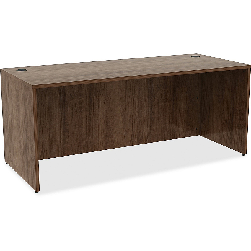 Lorell Essentials Series Rectangular Desk Shell 29.5" Height x 72" Width x 30" Depth Desk - Material: Metal - Finish: Walnut Laminate (LLR69536)