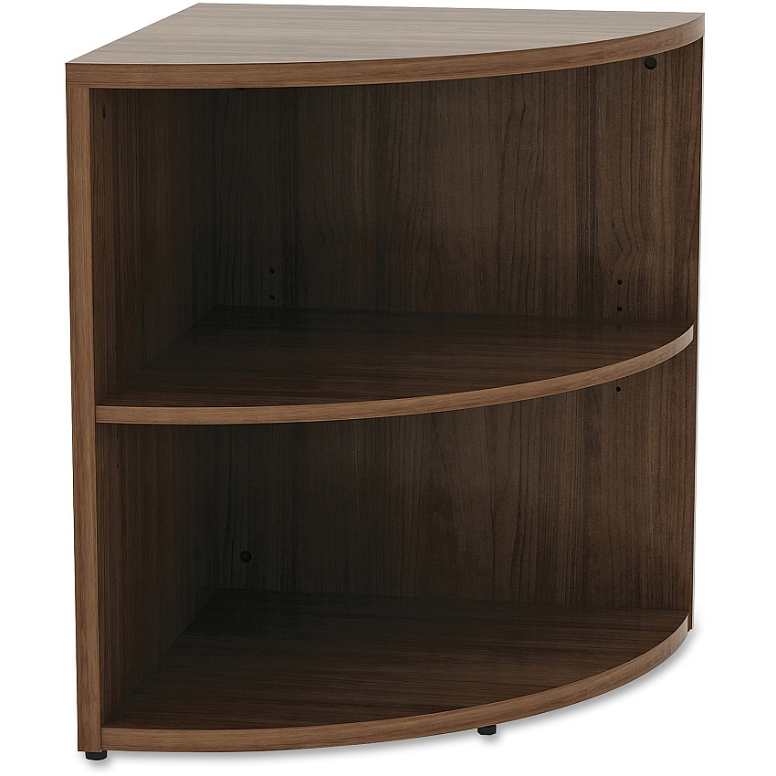 Lorell Essentials Series Desk End Corner Bookcase 23.6" Height x 29.5" Width30.7" Length - Floor - Walnut - Laminate, Polyvinyl Chloride (PVC) - 1 Each (LLR69617)