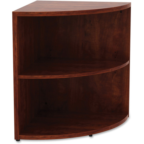 Lorell Essentials Series Cherry Laminate Corner Bookcase (69892)
