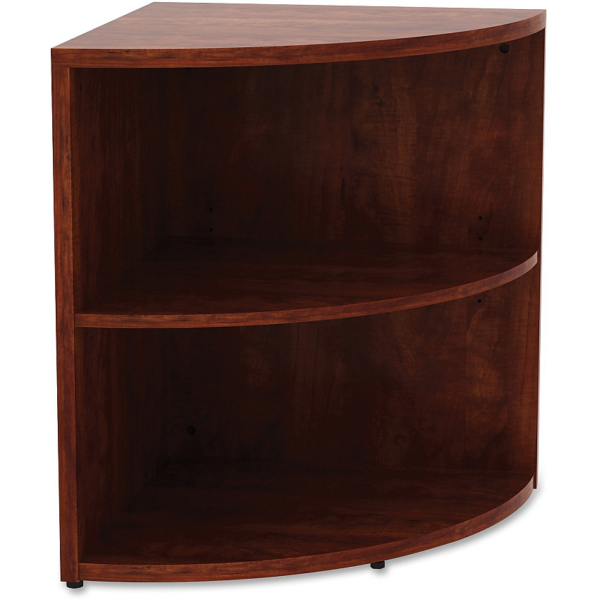 Lorell Essentials Series Desk End Corner Bookcase 29.5" Height x 23.6" Width x 23.6" DepthFloor - Cherry - Laminate, Polyvinyl Chloride (PVC) - 1 Each (LLR69892)