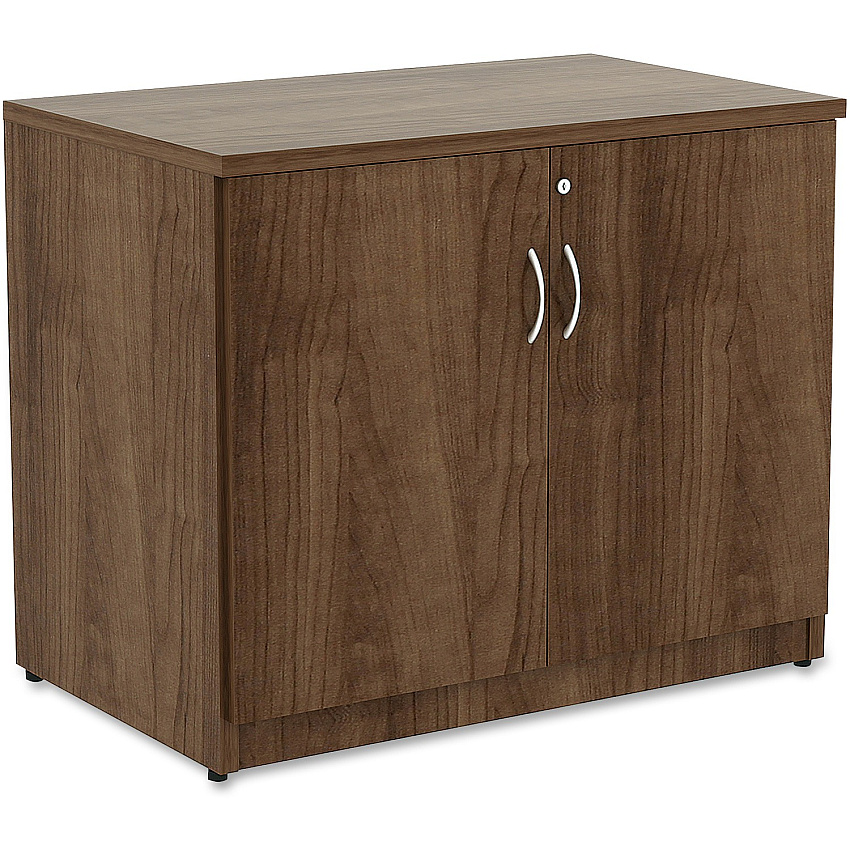 Lorell Essentials Series 2-Door Storage Cabinet 36" Width x 22.5" Depth x 29.5" Height - Glide, Lockable - Walnut - Laminate - Metal (LLR69999)