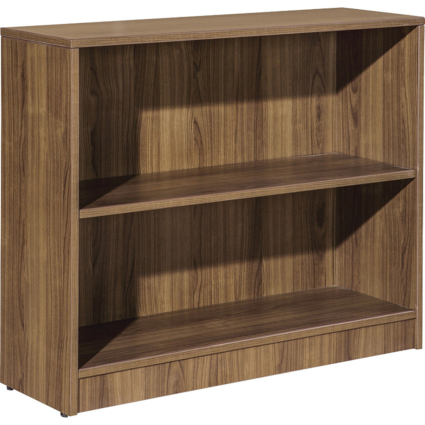 Lorell Laminate Bookcase 2 Shelf(ves) - 29.50" Height x 36" Width x 12" Depth - Sturdy, Adjustable Feet, Adjustable Shelf - Thermofused Laminate (TFL) - Walnut - Laminate - 1 Each (LLR99780)