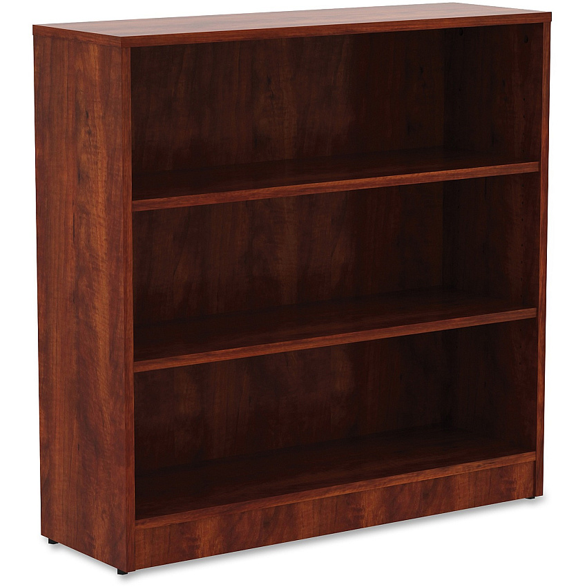Lorell Laminate Bookcase 3 Shelf(ves) - 36" Height x 36" Width x 12" Depth - Sturdy, Adjustable Feet, Adjustable Shelf - Thermofused Laminate (TFL) - Cherry - Laminate - 1 Each (LLR99782)