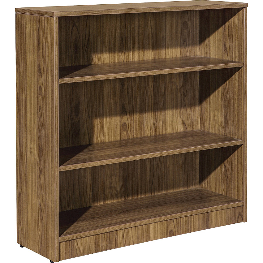 Lorell Laminate Bookcase 3 Shelf(ves) - 36" Height x 36" Width x 12" Depth - Sturdy, Adjustable Feet, Adjustable Shelf - Thermofused Laminate (TFL) - Walnut - Laminate - 1 Each (LLR99783)